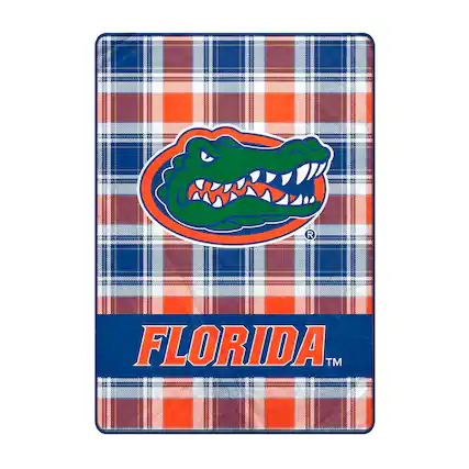 Front. Pegasus - Florida Gators 66" x 95" Oversized Plaid FAN-mily Ultra Cozy Blanket - Multicolor.