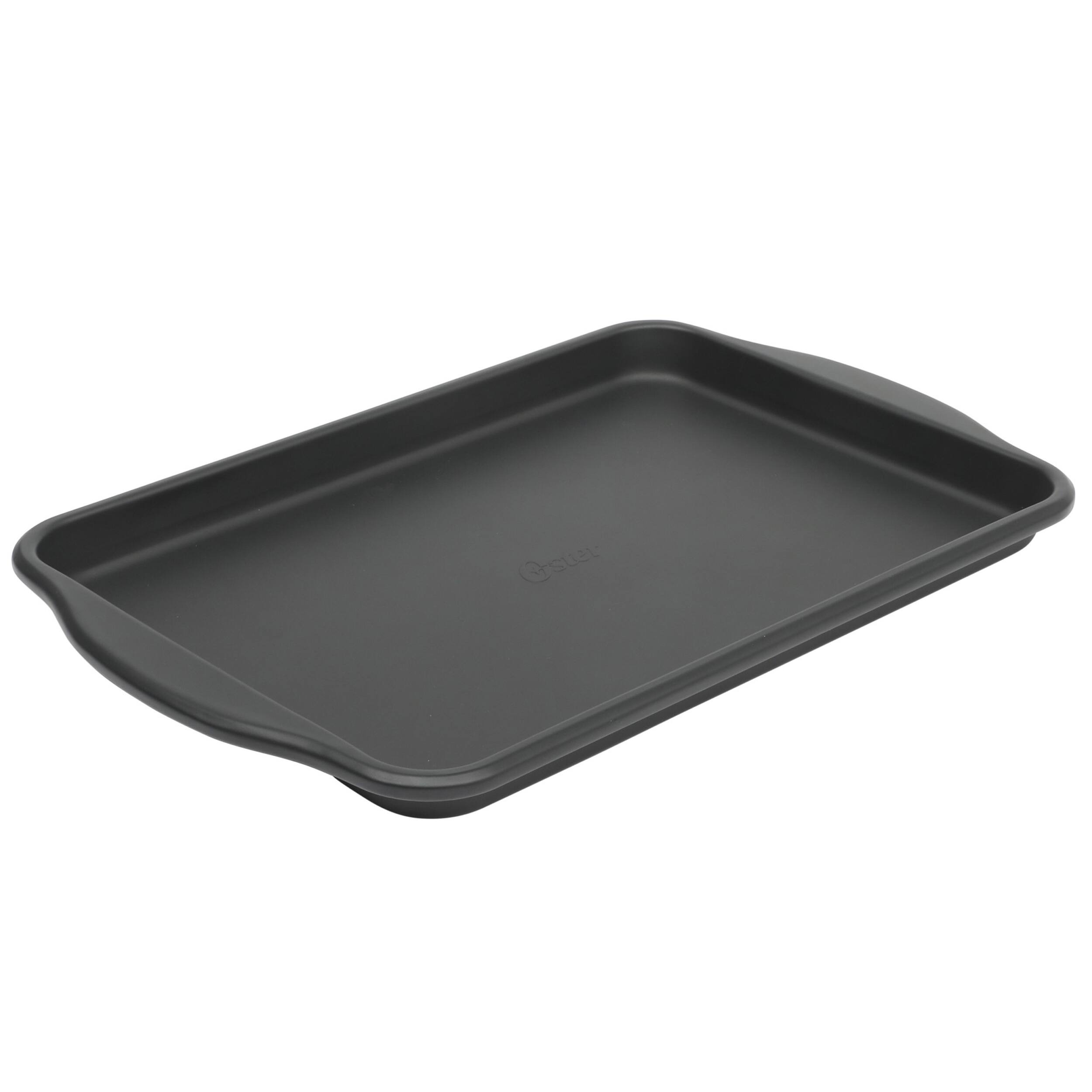 Front. Oster - Oster Teston Platinum Collection 18x15 Inch Nonstick Carbon Steel Cookie Sheet in Matte Black - Matte Black.