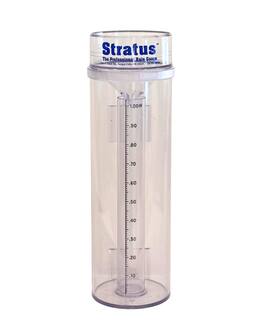 Stratus - Precision Rain Gauge – Professional 14-in All-Weather Instrument with Mounting Bracket – Accurate to 1/100th in - Clear