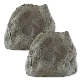 Lithe Audio - Bluetooth & Passive Garden Rock Speakers - Brown