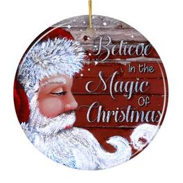 OrnamentallyYou - Vintage Santa Believe in the Magic of Christmas Ornament - Multi-colored