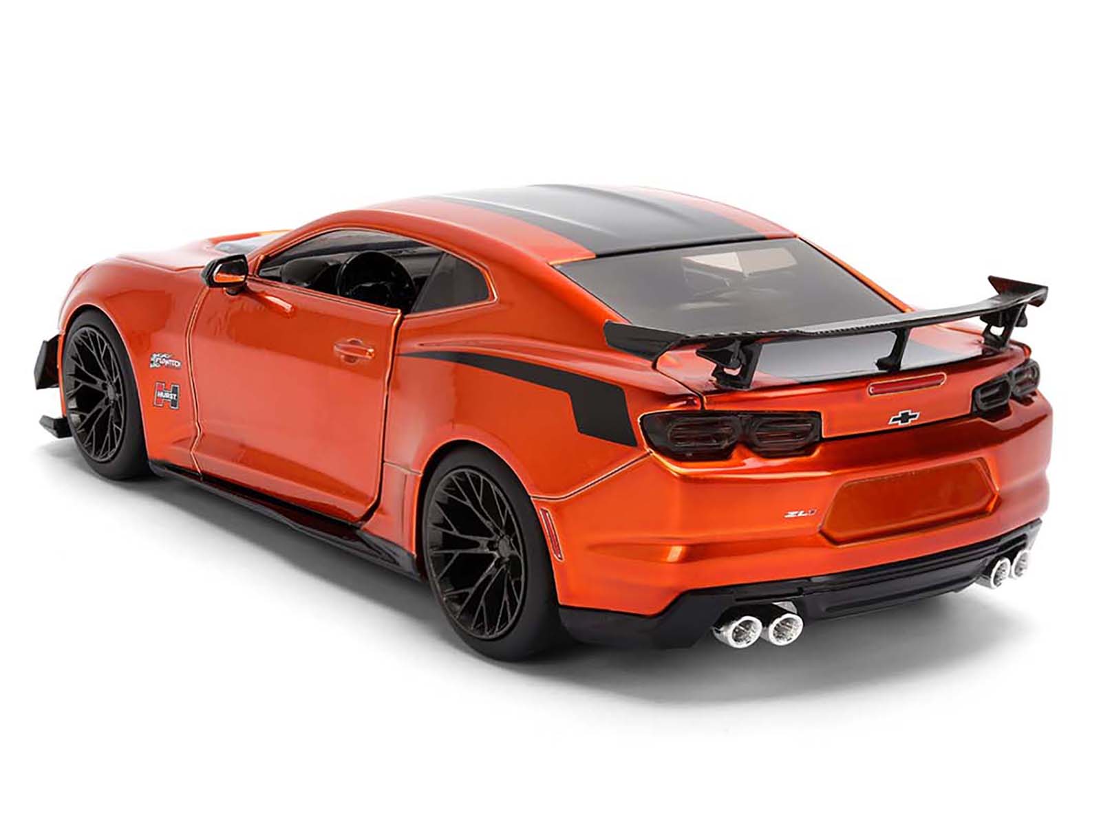 Alt View 1. Jada - 2024 Chevrolet Camaro ZL1 1LE Orange Metallic with Black Stripes "Bigtime Muscle" Series 1/24 Diecast Model Car by Jada - Orange Metallic with Black.