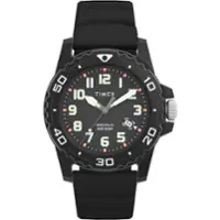 Timex - Men's Main Street 42mm Watch - Black - Front_Zoom
