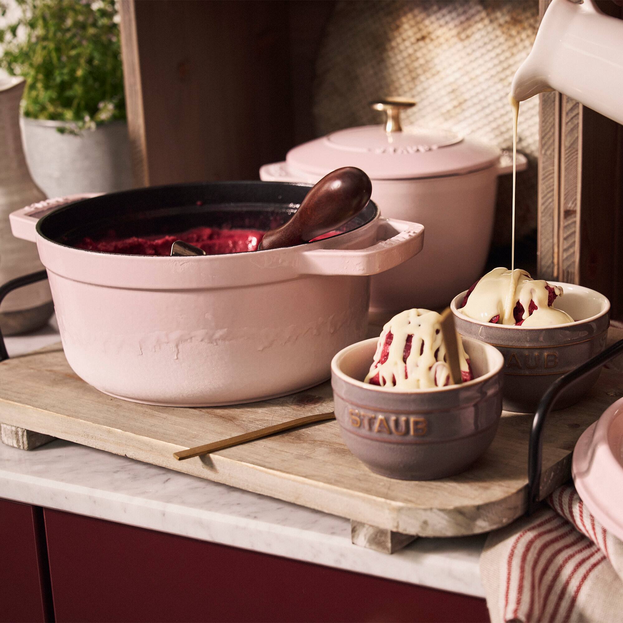 Staub Cast Iron 4 qt Round Dutch Oven Peony Pink 1030217 - Best Buy