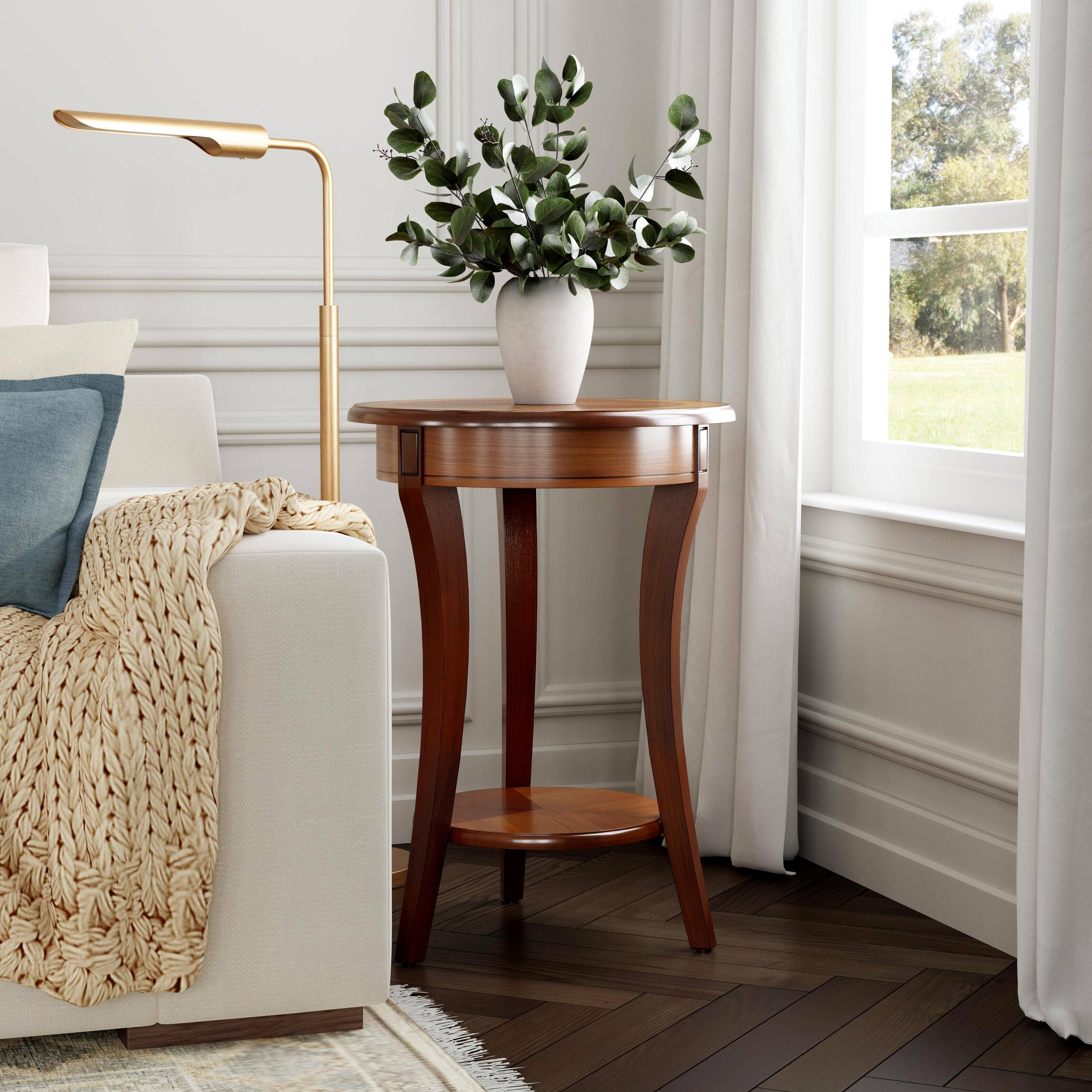 Alt View 5. Butler Specialty - Holdin Round 18"W Side Table - Medium Brown.