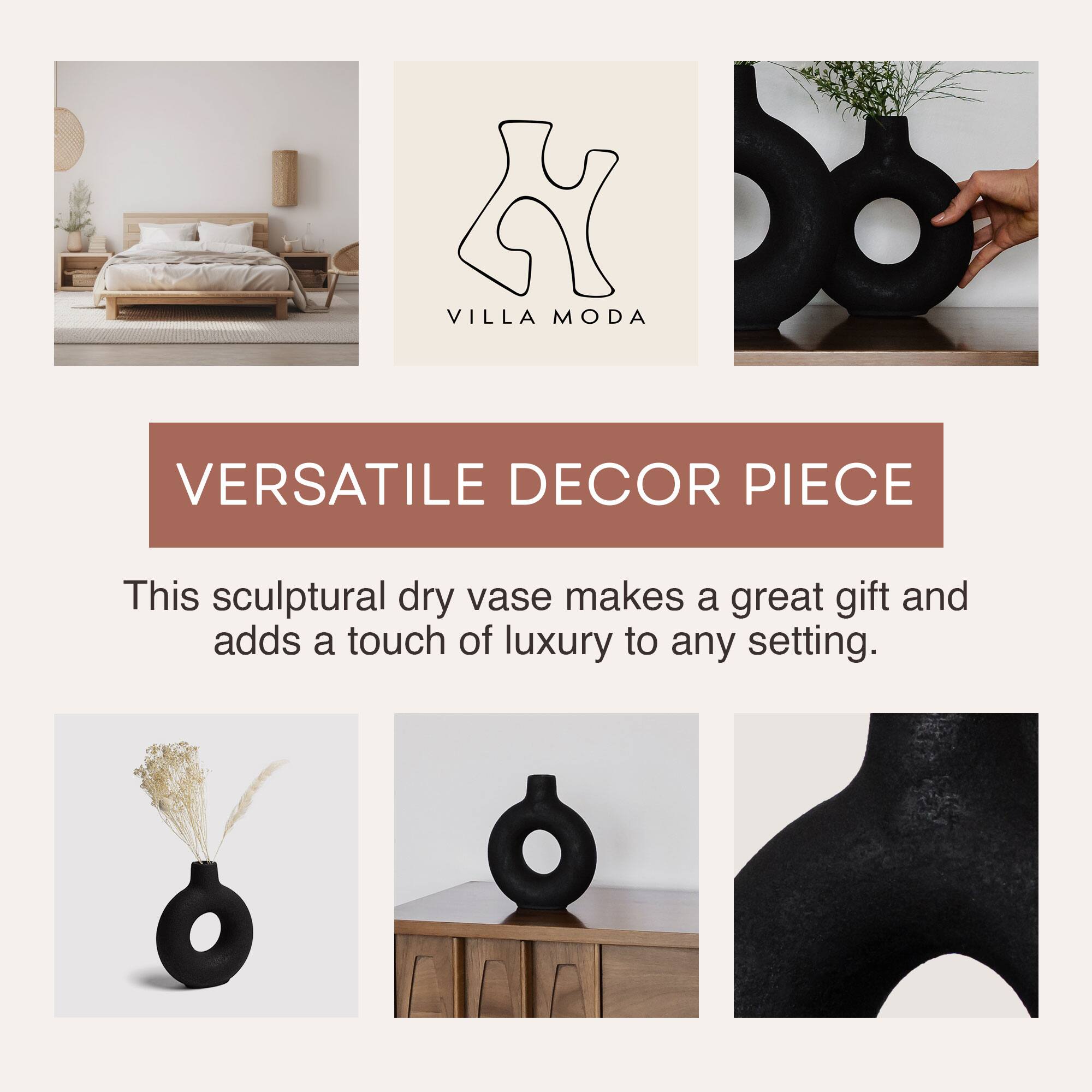 H VILLA MODA VERSATILE DECOR PIECE

This sculptural dry vase makes a great gift and adds a touch of luxury to any setting.