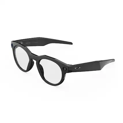 Front. Oakley Meta - HSTN glasses - with Meta AI, Audio, Photo, Video Compatibility - Clear Lenses - Black.