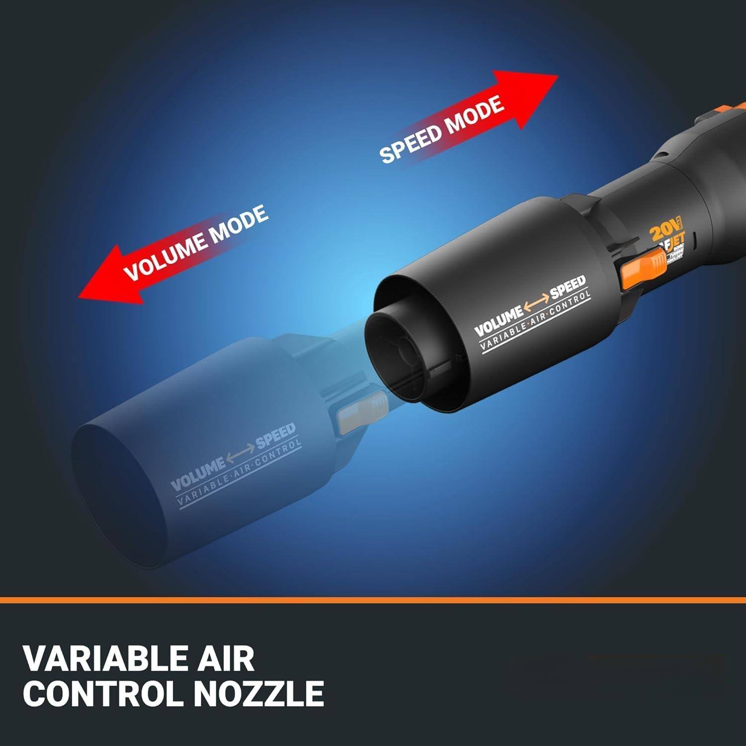 VOLUME MODE  
SPEED MODE  

VOLUME MODE  
SPEED CONTROL  
VARIABLE-AIR CONTROL  

VARIABLE AIR CONTROL NOZZLE