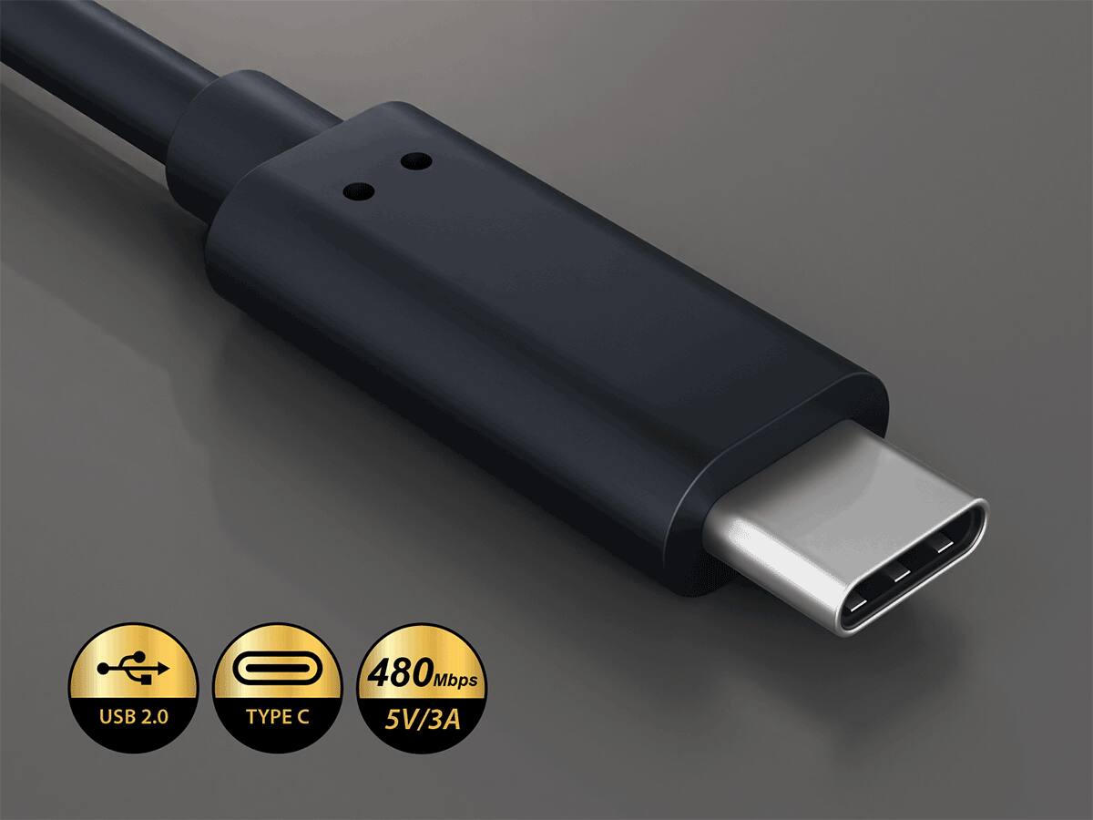 USB 2.0 TYPE C  
480 Mbps  
5V/3A