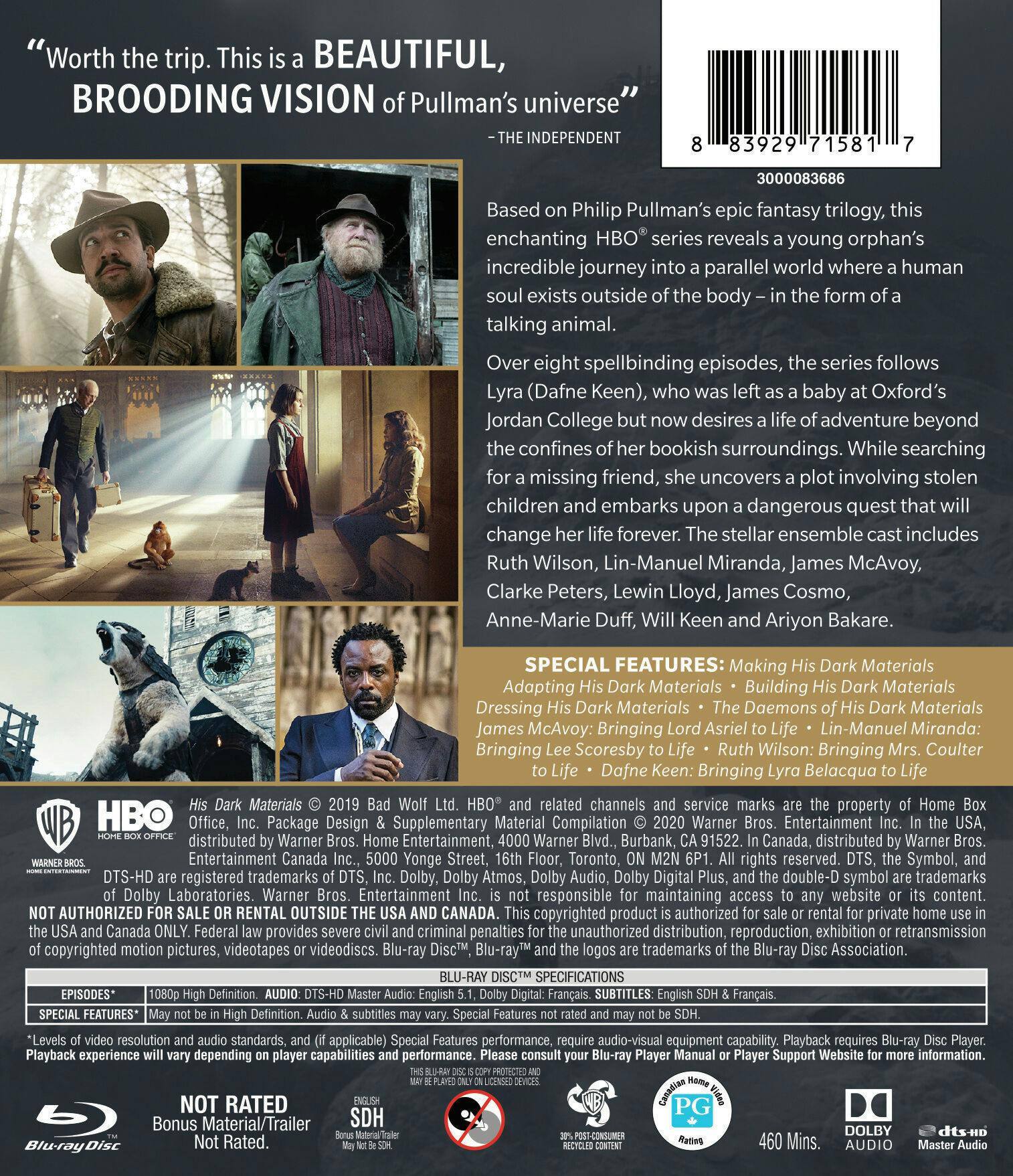 Angle. His Dark Materials: Season One [Blu-ray].