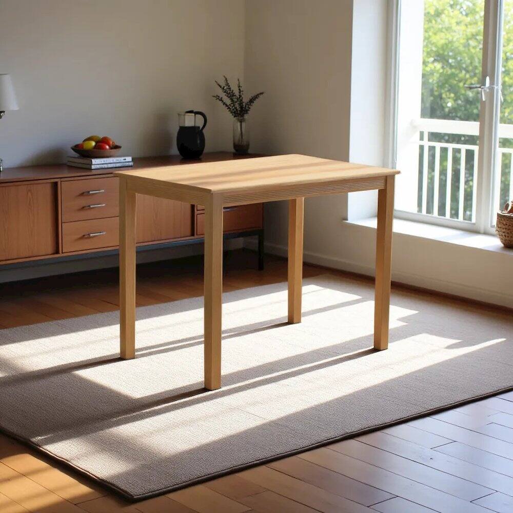 Angle. FurniFact - Elegant Oak Small Dining Table – Solid Wood Kitchen and Dining Table - Oak.
