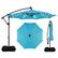Front. Costway - Costway 10 FT Solar Offset Hanging Umbrella Patio Cantilever Umbrella with 32 LED Lights - Turquoise.