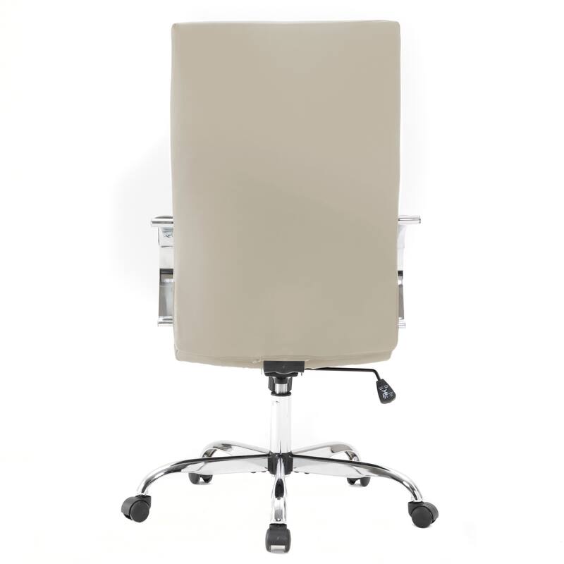 Alt View 6. LeisureMod - Sonora High-Back Leather Office Chair with Adjustable Height, Swivel, and Tilt, Desk, Conference Room, or Home Office - Tan.