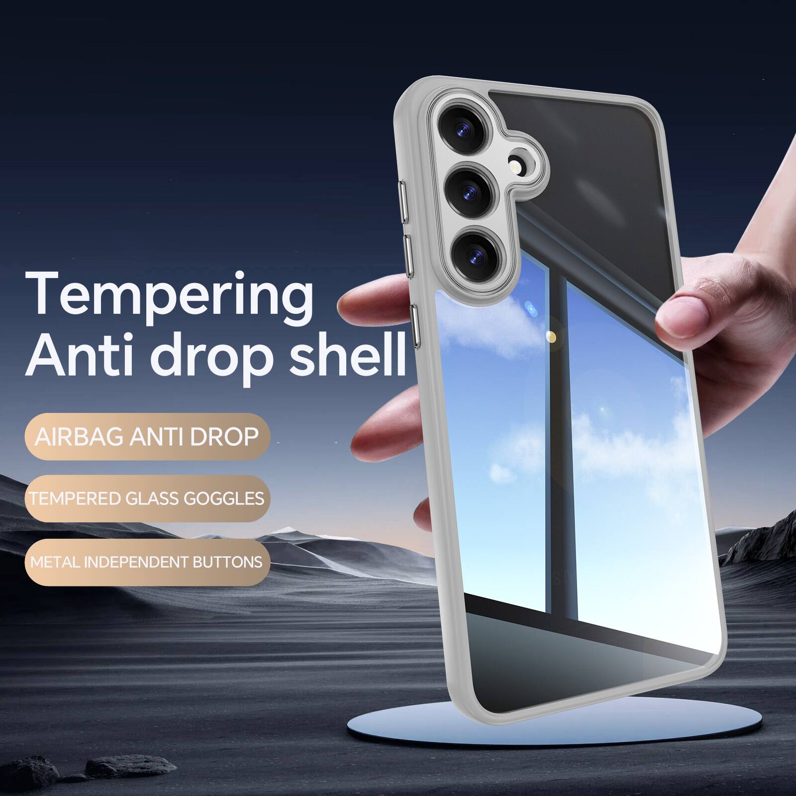 Tempering Anti drop shell

AIRBAG ANTI DROP
TEMPERED GLASS GOGGLES
METAL INDEPENDENT BUTTONS