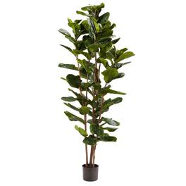 Pure Garden - 6FT Artificial Fiddle Leaf Fig Tree - Green