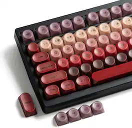 Womier - PBT Keycaps,MOA Profile Double Shot Keycaps Set Custom Key caps for Cherry Gateron MX Switch Mechanical Keyboard - Red-128 Keys