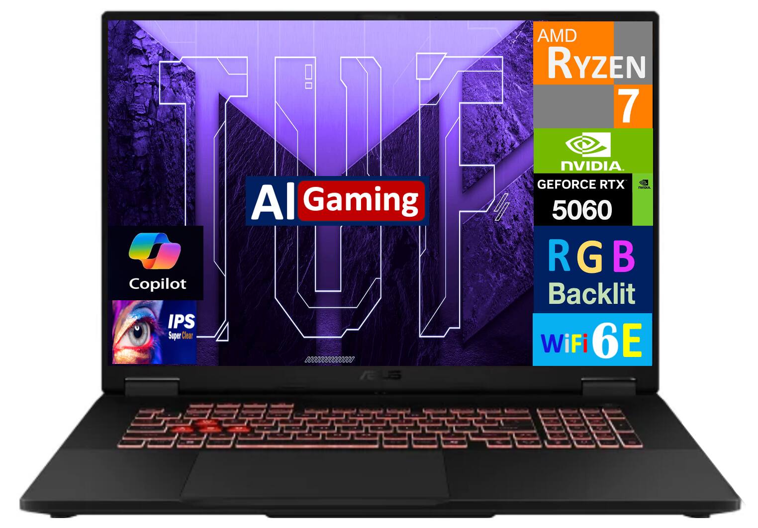 ASUS A18 FA808UM IS74 Gaming Laptop, Ryzen 7 260, 32GB, 1TB SSD