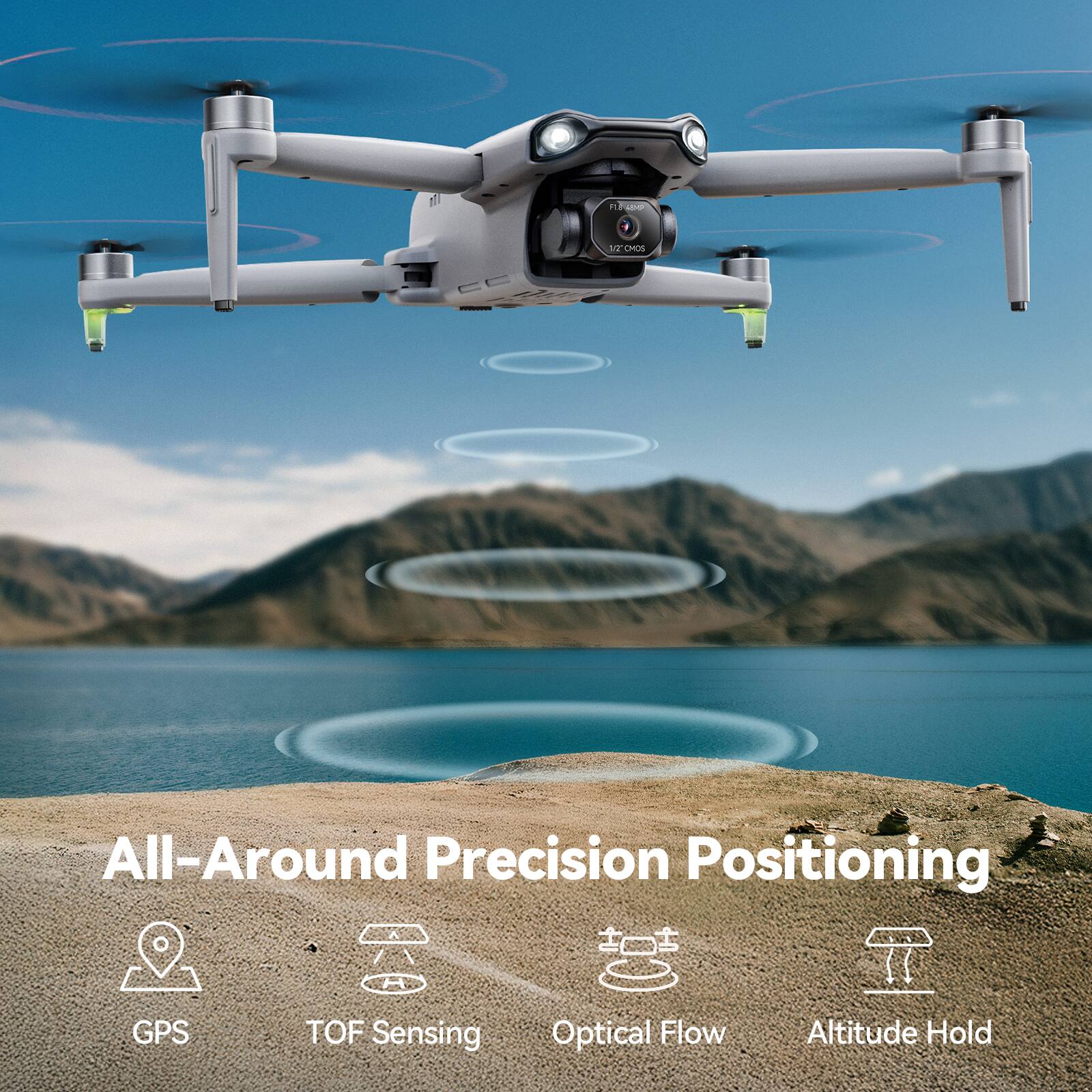 All-Around Precision Positioning  
GPS  
TOF Sensing  
Optical Flow  
Altitude Hold