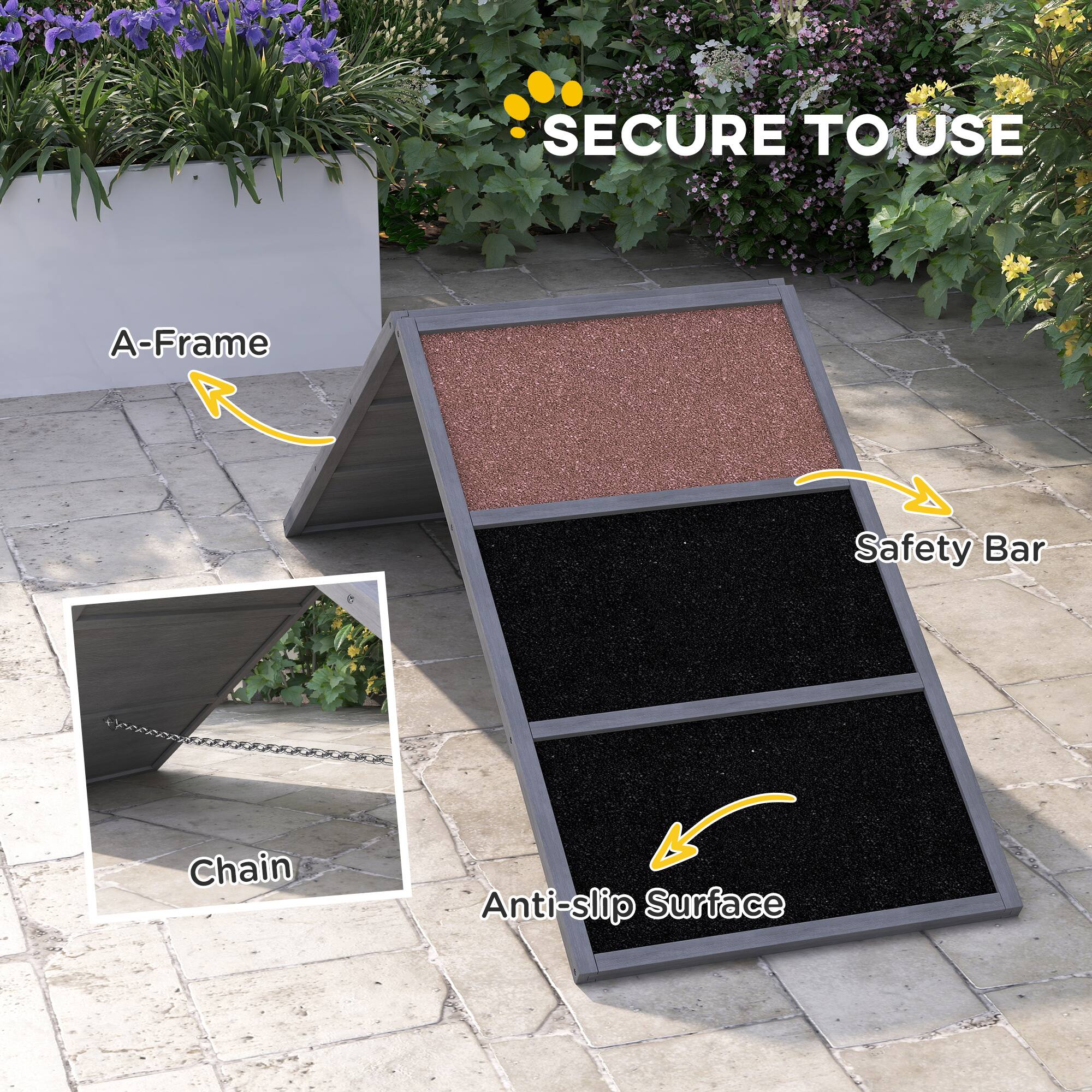 SECURE TO USE

A-Frame

Safety Bar

Chain

Anti-slip Surface