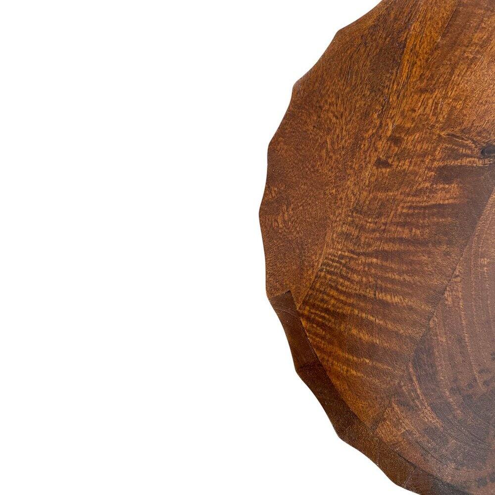 Alt View 2. Carolina Chair & Table - Harrison Groove 16"x 21" Round Scallop Accent Table with Drawers - Chestnut - Chestnut.