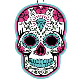 Spoontiques - Day of the Dead Sugar Skull Calavera Air Freshener 3 Pack New Car Scent - Multicolor