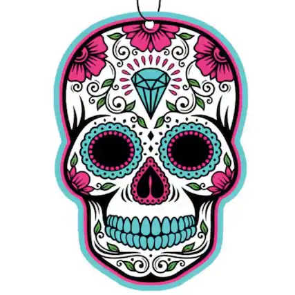 Front. Spoontiques - Spoontiques Day of the Dead Sugar Skull Calavera Air Freshener 3 Pack New Car Scent - Multicolor.