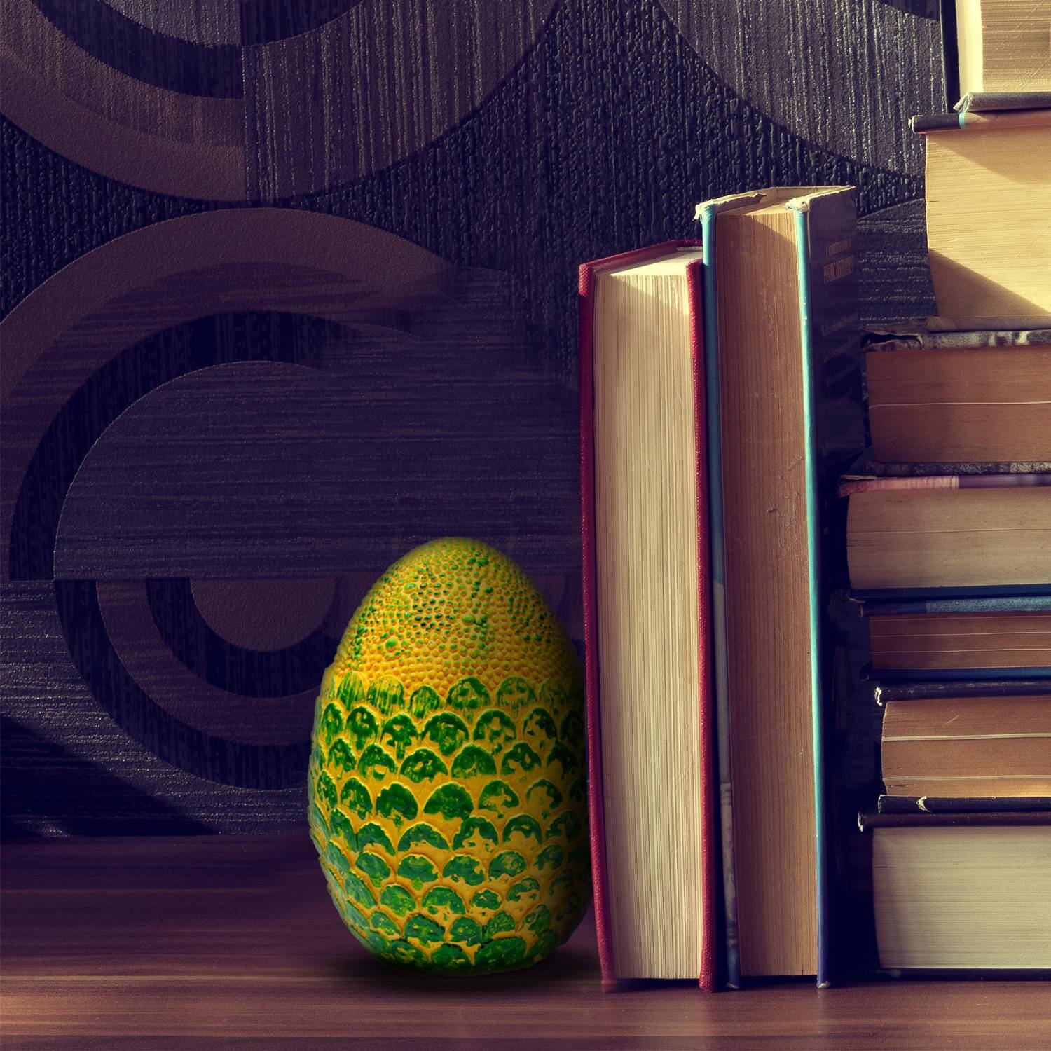 Alt View 10. Toynk - Dragon Egg Paperweight Replica | Solid Resin 4.5-Inch | Fleece Pouch | Green - Green.