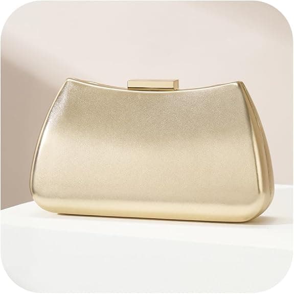 Vulpecula Spade - Dressy Clutch Purses for Women Formal PU Leather Bags Evening Clutch Handbag for Weddings - Gold