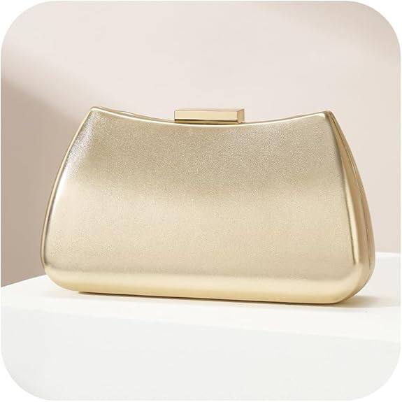 Vulpecula Spade - Dressy Clutch Purses for Women Formal PU Leather Bags Evening Clutch Handbag for Weddings - Gold