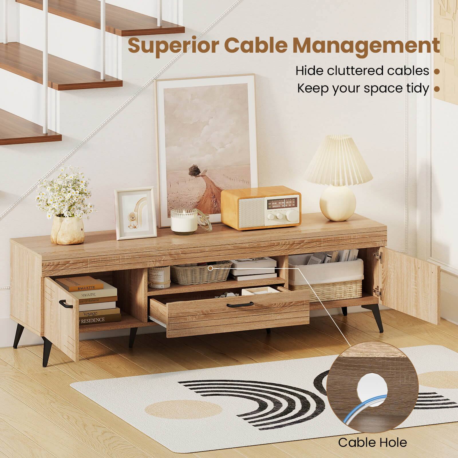 Superior Cable Management  
Hide cluttered cables  
Keep your space tidy  

Cable Hole