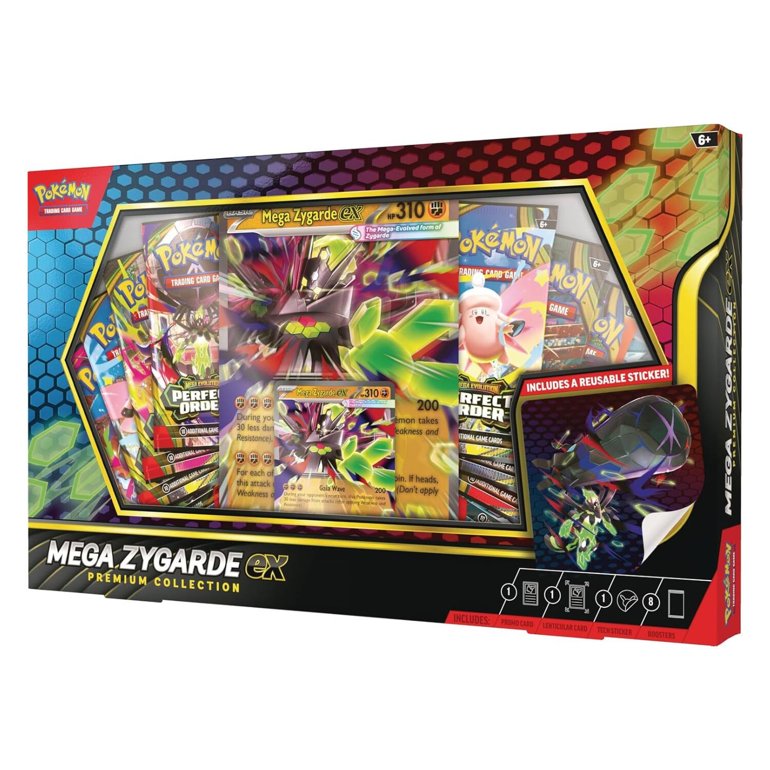 6+ Pokémon - 310 n Zygarde ex KP Mega The Moga Prelved Jarm Jyparde Pokémon de RADIG CARE TAN TRADING CARD GAME Pol ON Iay Mr P REUSABLE STICKER! Ms TE A G nhito_tse INCLUDES PERFECT ORDER During you mon takes RORDER AND less dan bakness and Resistance IML LME GCAROS - MA For each ef bin I heads. CAMRA dhes attack UARRTONIL Gola Tan 200 Don't Weakness pmg a 1 apply LAHE - P nthingto_re - e MEGA ZYGARDE ex PREMIUM COLLECTION 1 1 8 INCLUDES: PROMO CARD LENTICULAR CARB TECHSTICKER BOOSTERS