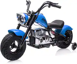 GARVEE - 36V Kids Dirt Bike, 350W Electric Off-Road Motorcycle,Ride On Electric Motorcycle with Removable Training Wheels - Blue