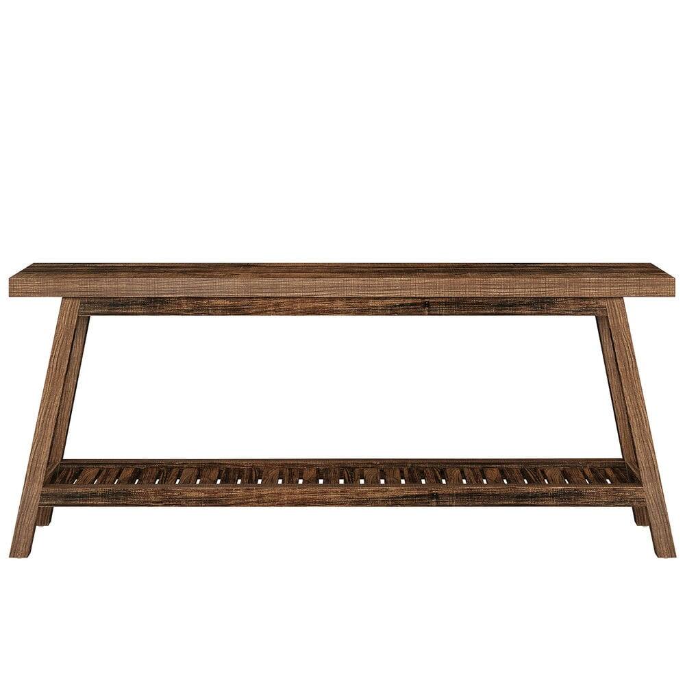 Angle. Kadyn - Entryway Table, Console Sofa Table,Farmhouse Console Table, 70.9" Entryway Table 2-Tier Sofa Table,Brown - Brown.