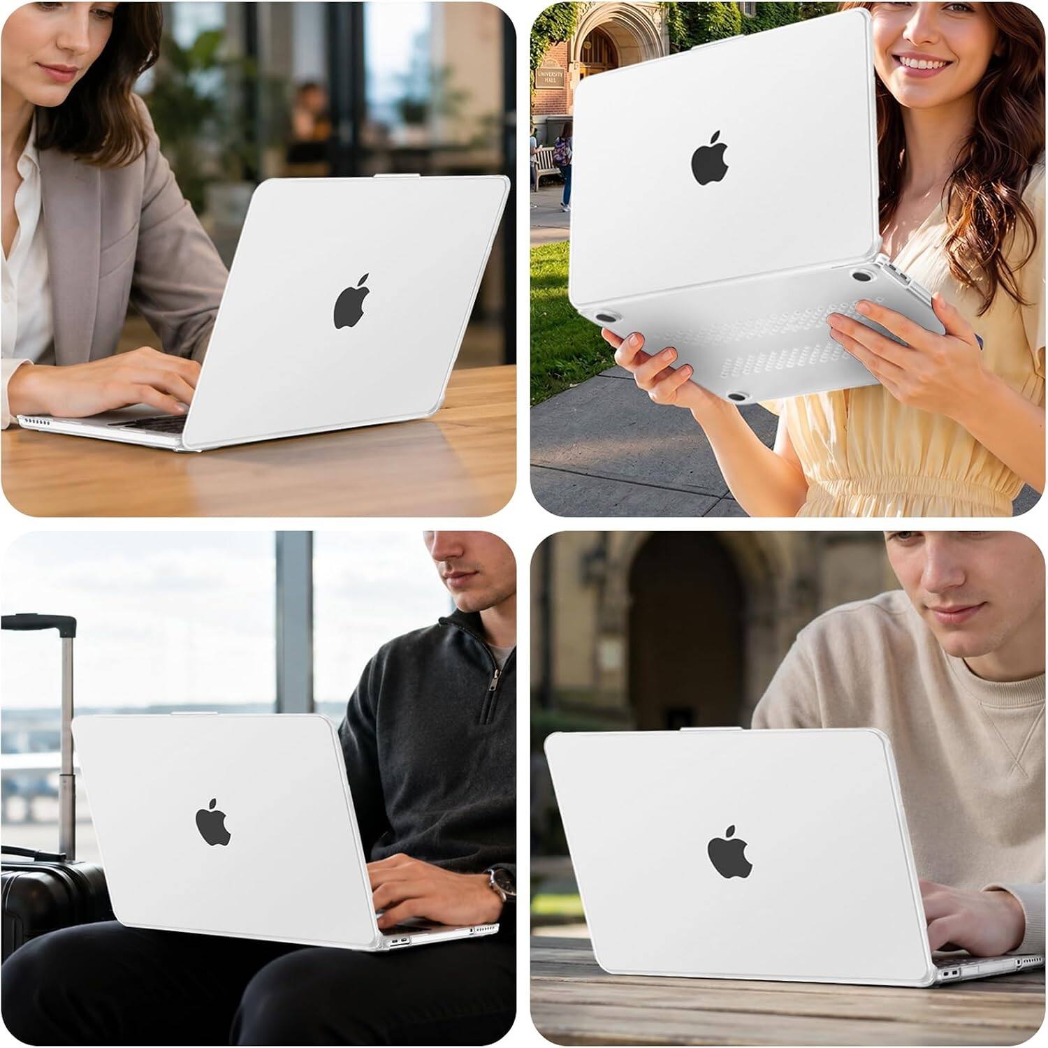 Alt View 3. mosiso - 3in1 Kit for MacBook Neo Case 13 inch A3404 2026 A18 Pro Chip, Shock-Absorbing Hard Shell &Keyboard Cover&Screen Film - Matte Clear.
