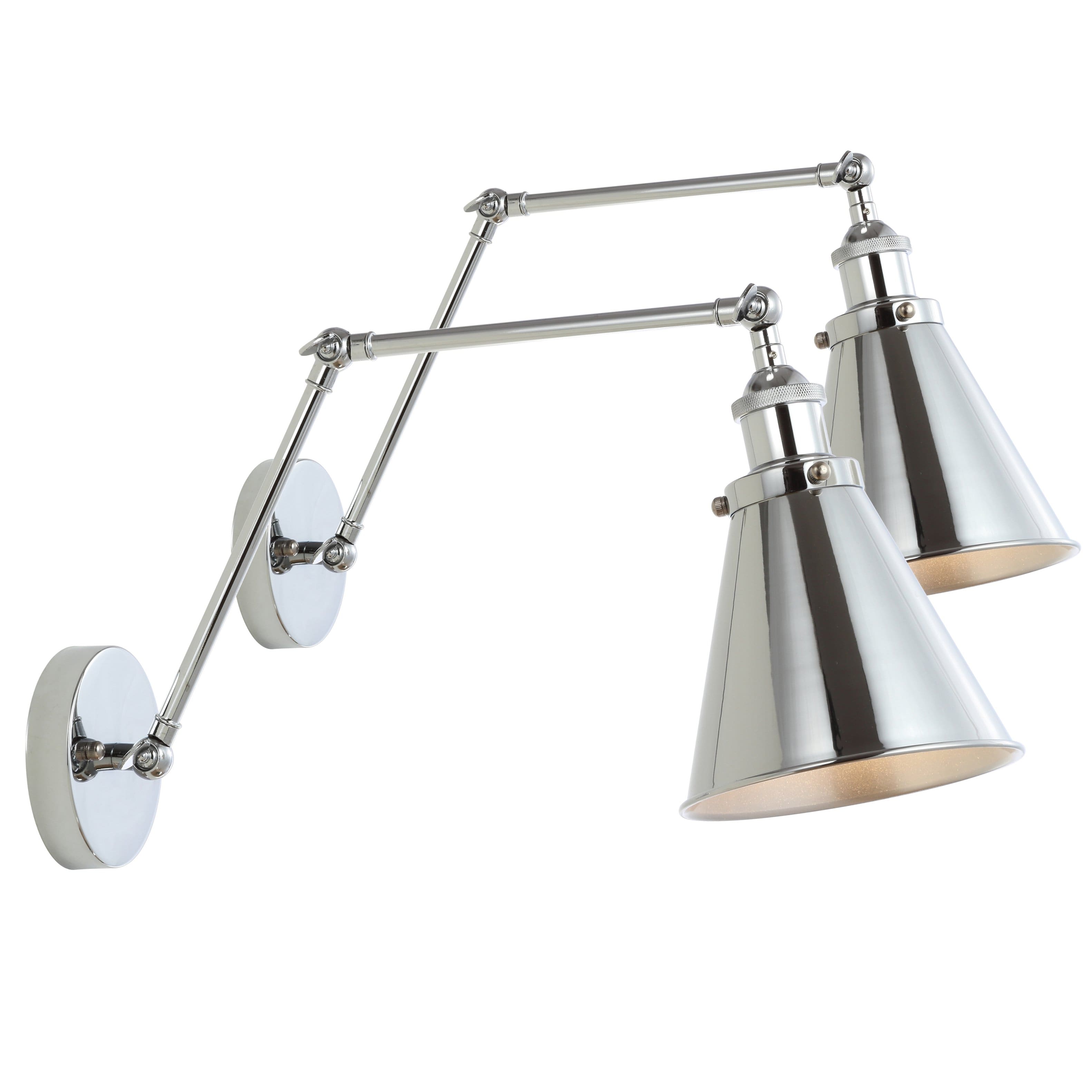 "Jonathan Y - Rover 7"" Classic Industrial Metal Adjustable Arm LED Wall Sconce, (Set of 2) - Chrome" price history on PriceWatchPro