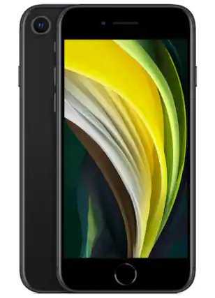 Front. Apple - Pre-Owned Fair iPhone SE (2020) 64GB (Unlocked) - Black.