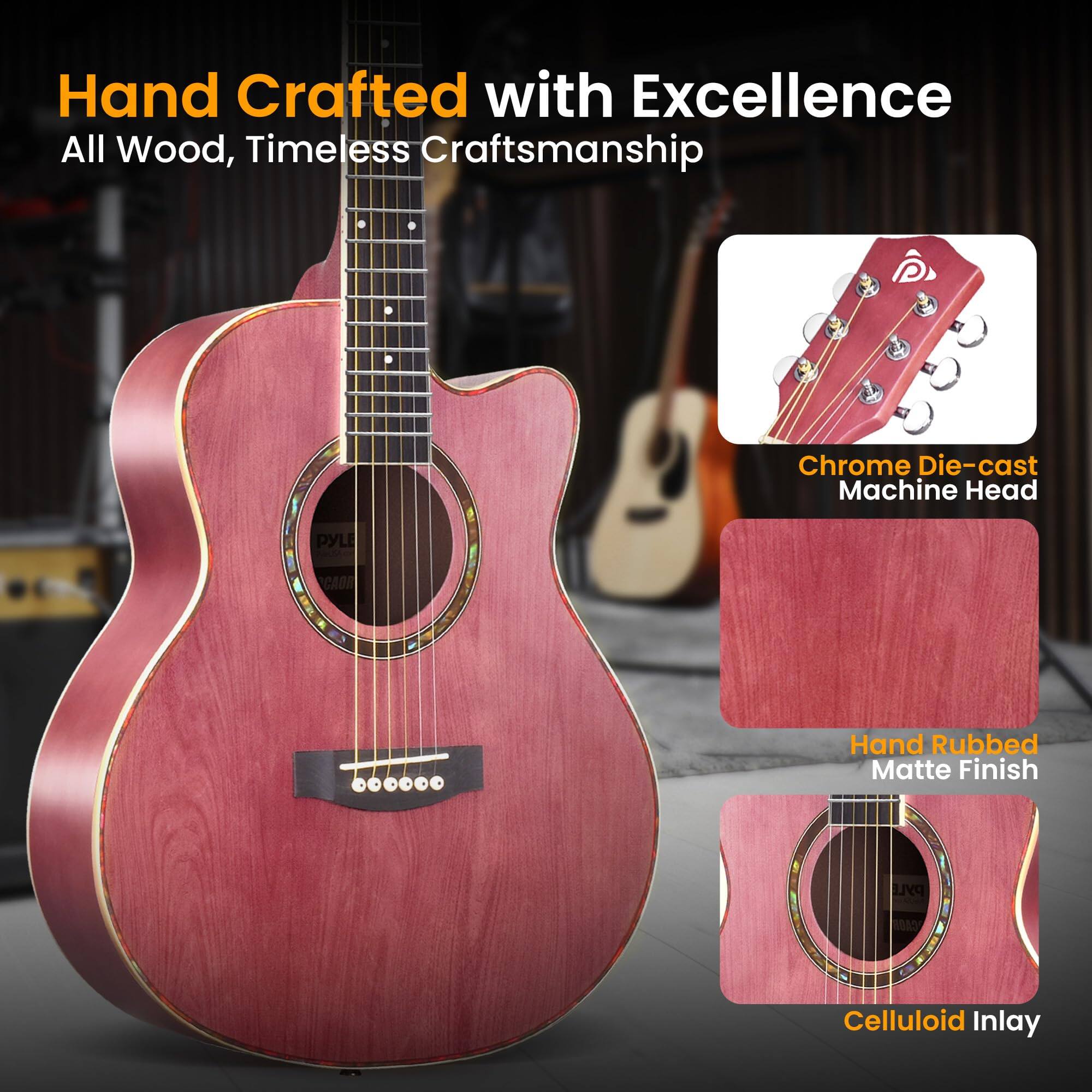 Hand Crafted with Excellence  
All Wood, Timeless Craftsmanship  

Chrome Die-cast Machine Head  
Hand Rubbed Matte Finish  
Celluloid Inlay