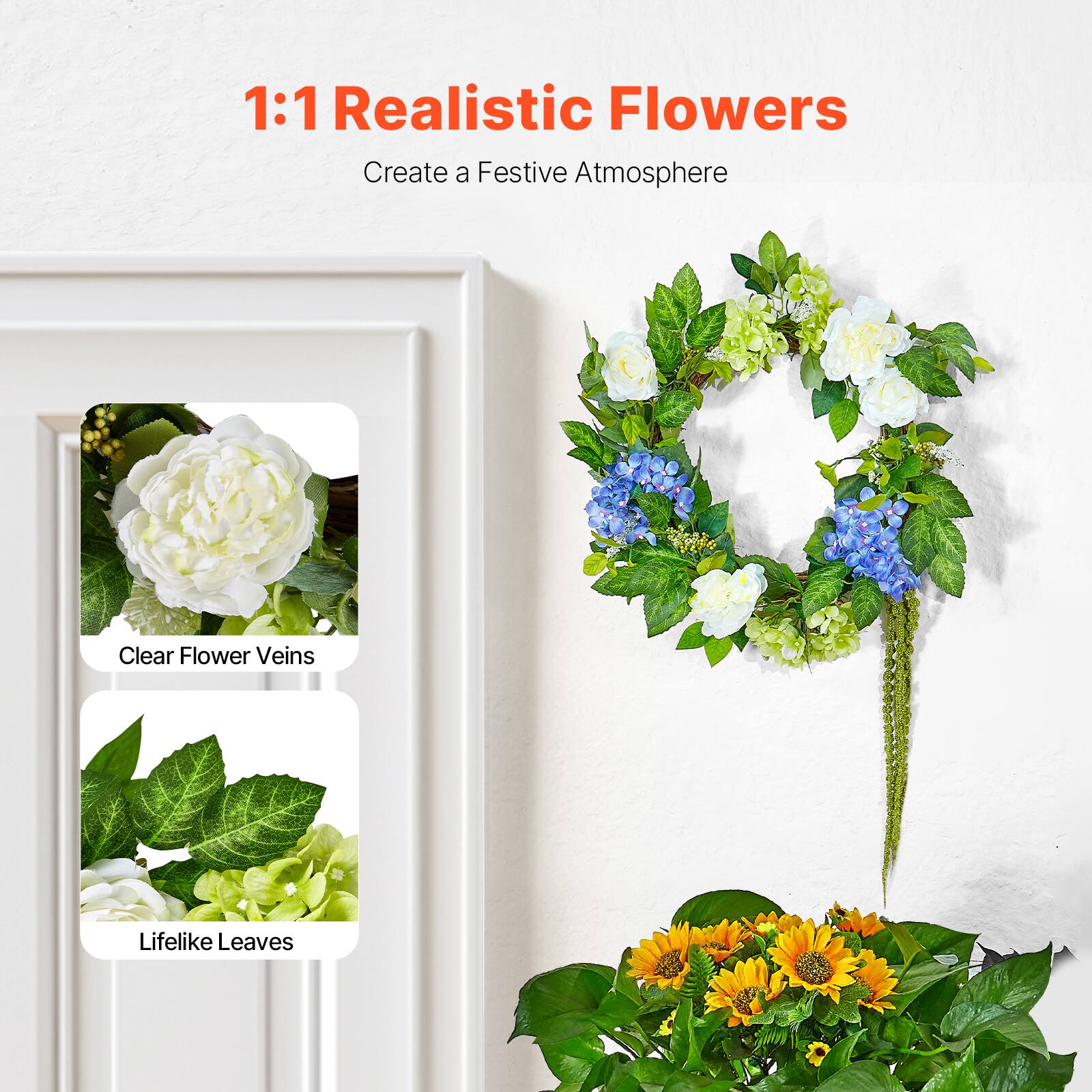 1:1 Realistic Flowers  
Create a Festive Atmosphere  

Clear Flower Veins  
Lifelike Leaves