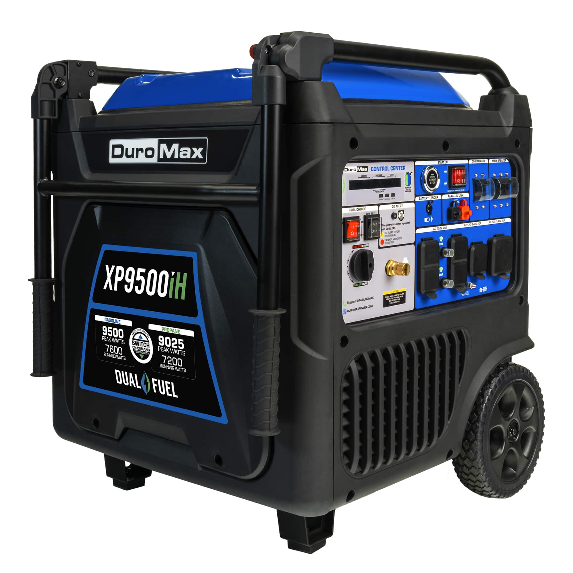 Duro Max XP9500iH  
CONTROL CENTER  
9500  
MIDPANE  
9025  
SWITCH  
7600  
POWANG  
PERK  
WATTS  
7200  
DUAL FUEL