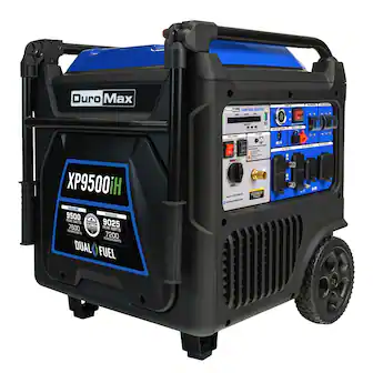 DuroMax - XP9500iH 9,500 Watt Portable Dual Fuel Inverter Generator - Quiet, Low THD - Blue