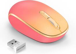 TECKNET - Compact Ambidextrous Wireless Mouse for Laptop - Wireless - Red-Pink Gradient