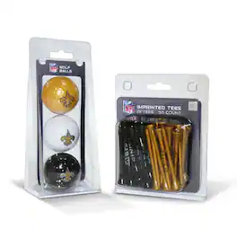 Team Golf - New Orleans Saints 3-Golf Ball & 50-Golf Tee Set - Multicolor