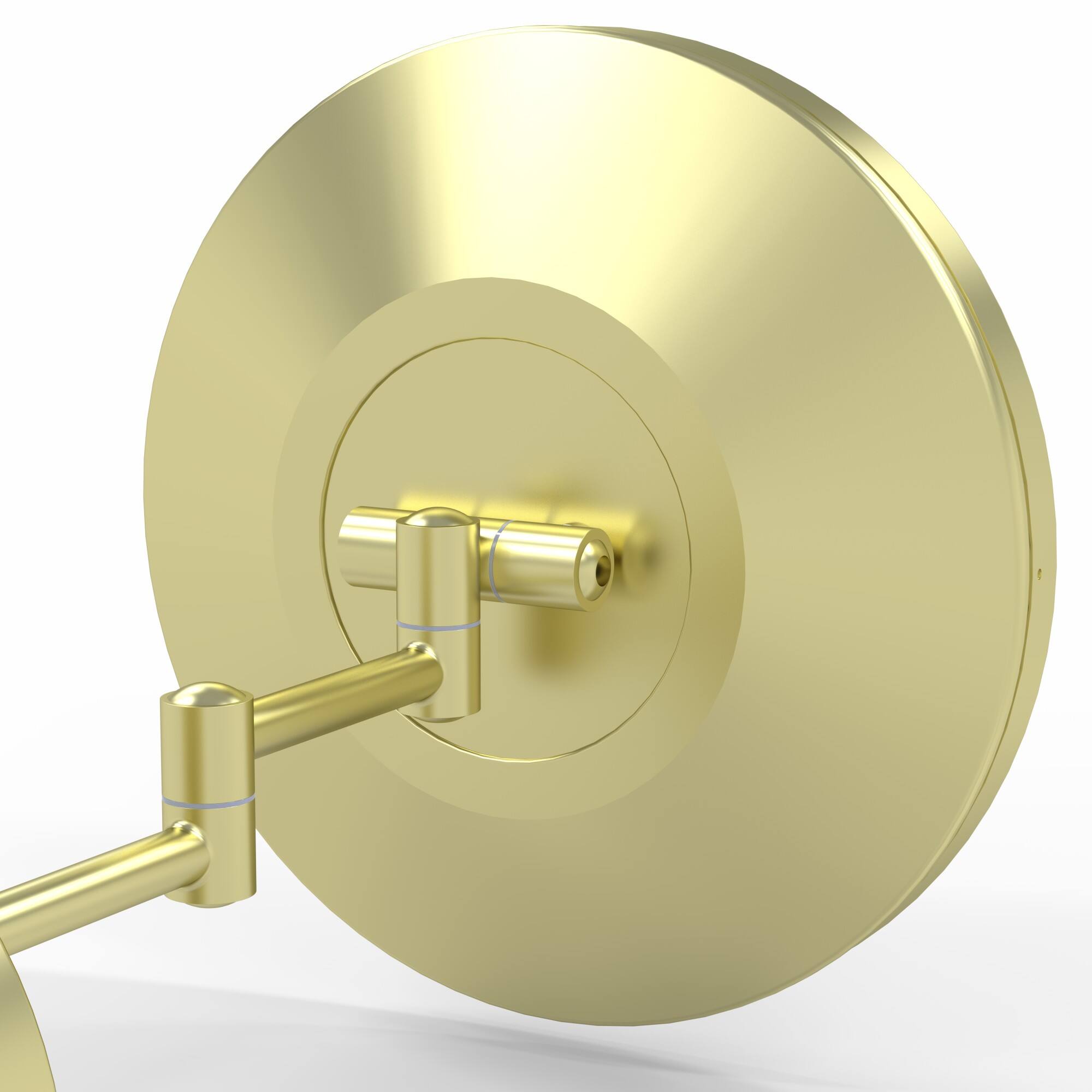 Alt View 5. Aptations - Aptations 9.63" LED Round Wall Mirror - 5X Magnification - Brushed Brass.