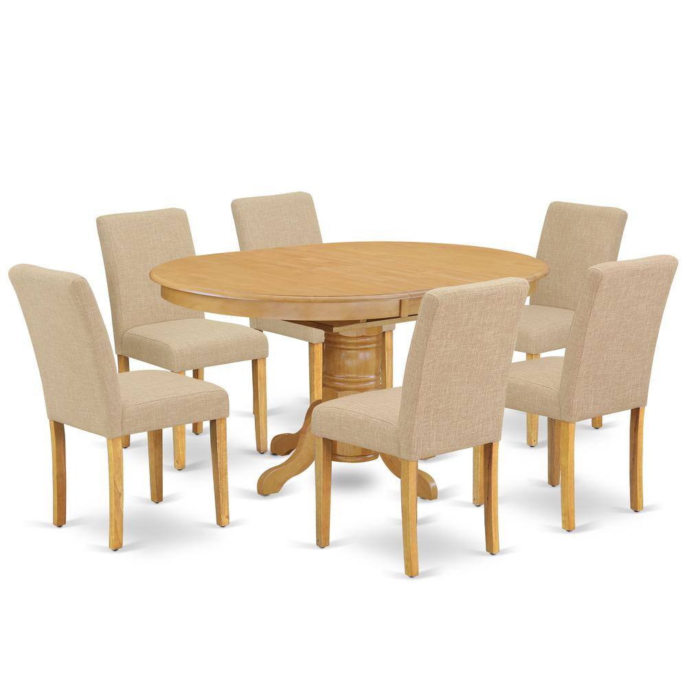Back. East West Furniture - Dining Room Set Oak - Brown.