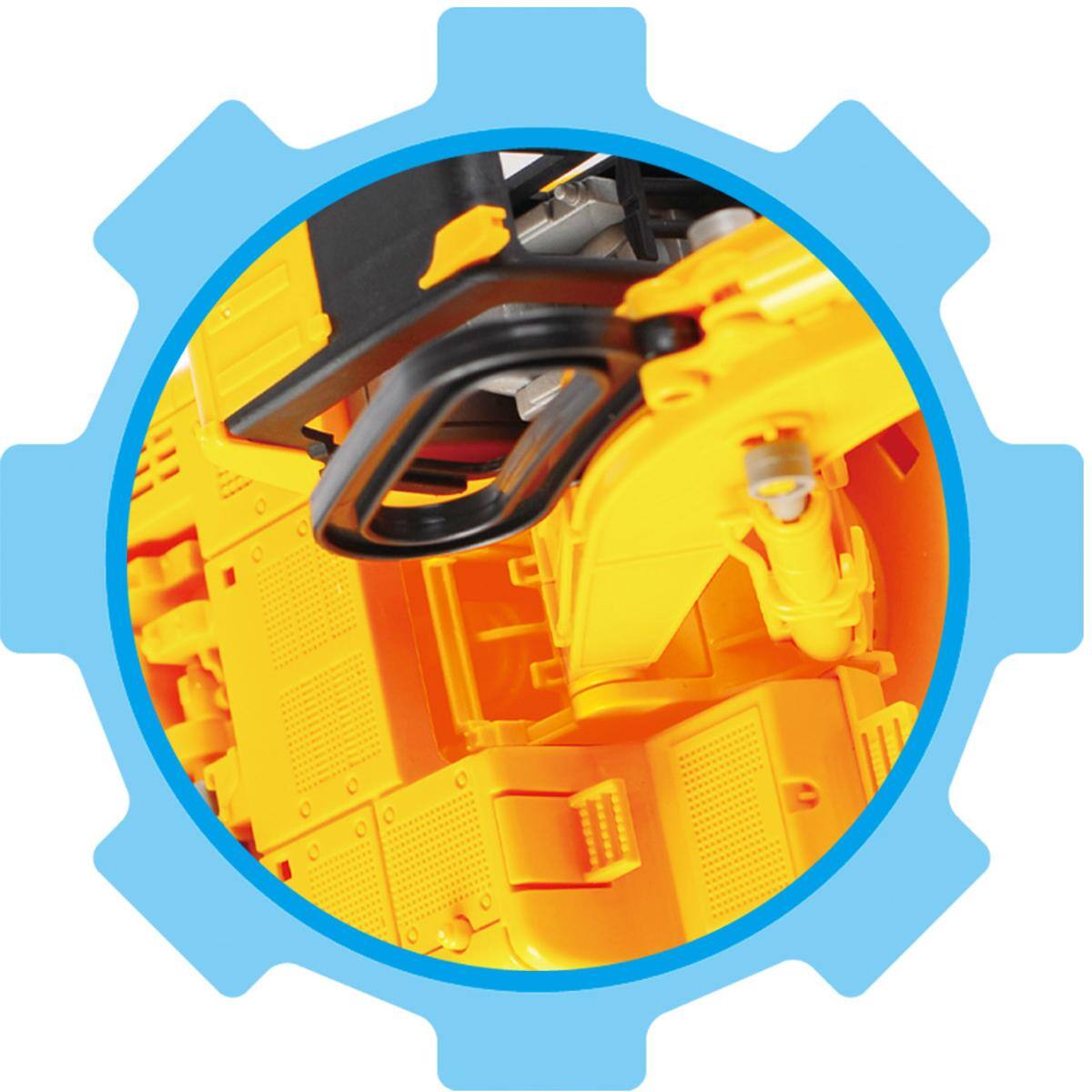 Alt View 1. JuzToys - Kids Toys Cars 8" Realistic Excavator Truck – Pull-Back Truck with 360° Rotation, Easy-Handle Shovel, Yellow/Black - Multi.