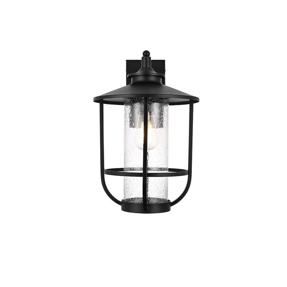 Back. Elegant Lighting - Janney 11 Inch Outdoor Wall Sconce In Black - Black.