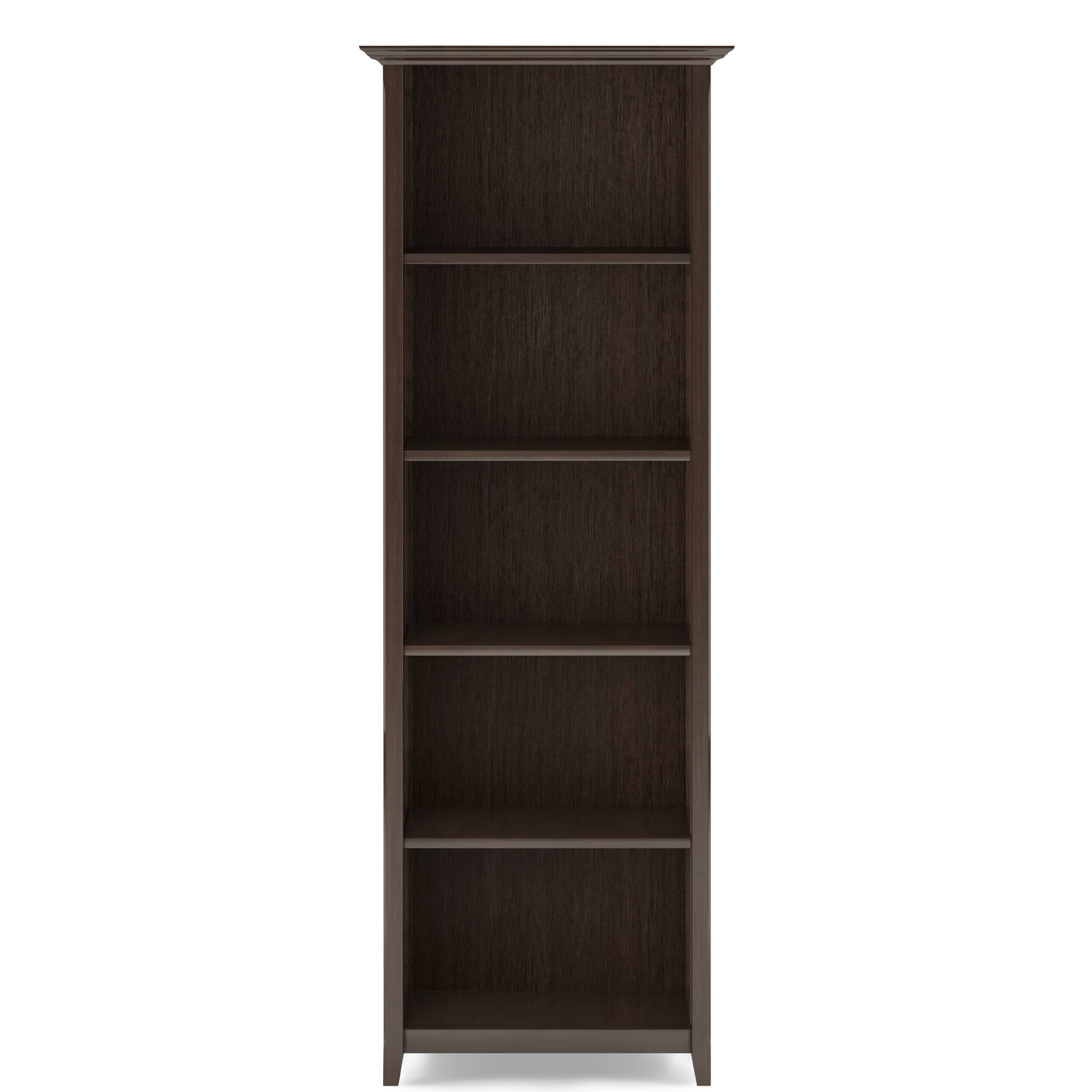 Alt View 4. Simpli Home - Acadian 60 inch TV Stand with 26 inch 5 Shelf Bookcases (Set of 3) - Brunette Brown.