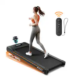 MERACH - W50 Lite Walking Pad With 10% Auto Incline, 350lb Under-Desk Treadmill, 3HP, 16.5"x41.3" Belt, Bluetooth Speaker - Black