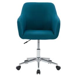 CorLiving - Marlowe Upholstered Chrome Base Task Chair - Dark Blue