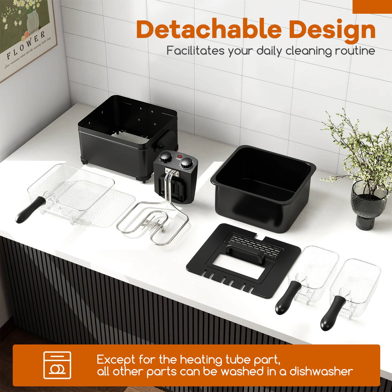 - FLOWER MN -  
Detachable Design Facilitates your daily cleaning routine  
Except for the heating tube part, all other parts can be washed in a dishwasher